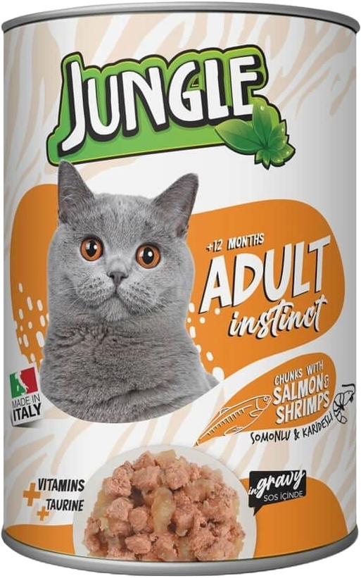 JUNGLE KEDİ KONSERVESİ SOMON-KARİDES 415GR