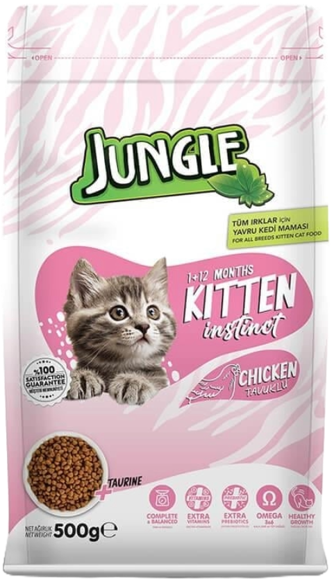 JUNGLE YAVRU KEDİ MAMASI TAVUKLU 500GR