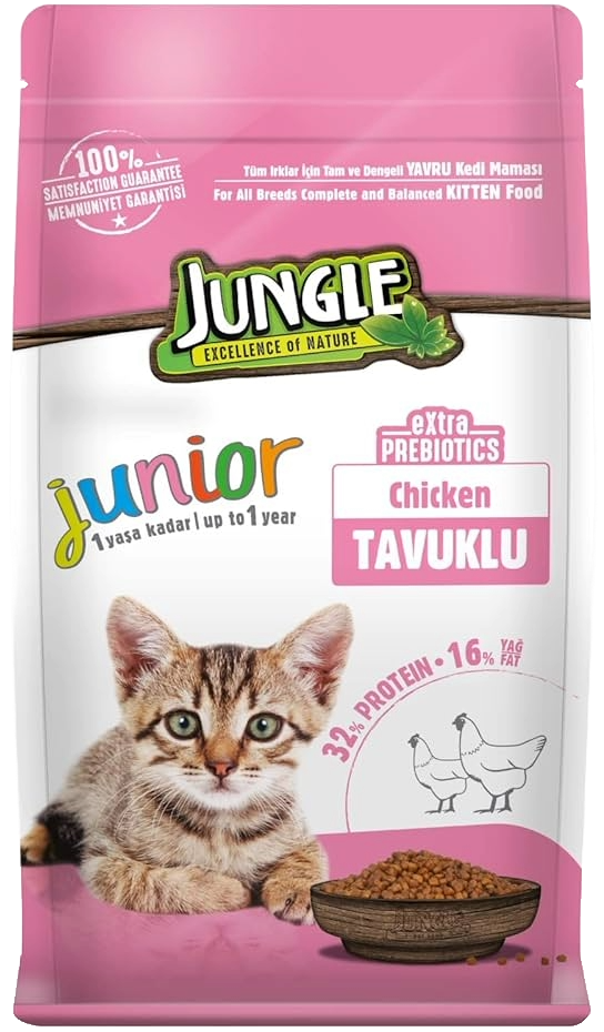 JUNGLE YAVRU KEDİ MAMASI TAVUKLU 1,5KG