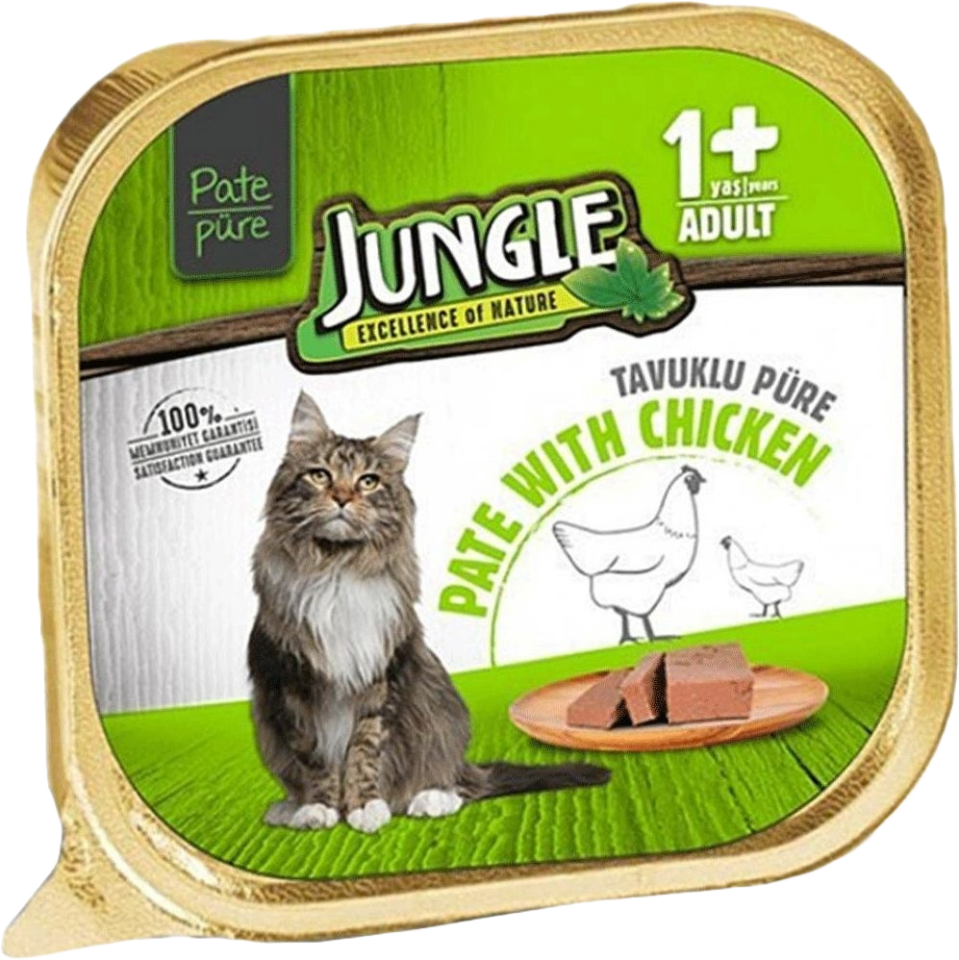 JUNGLE PÜRE YETİŞKİN KEDİ TAVUK 100GR