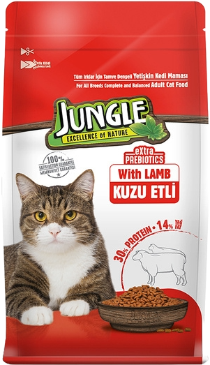 JUNGLE YETİŞKİN KEDİ MAMASI KUZU ETLİ 1,5KG