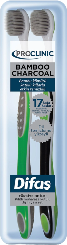 Difaş Proclinic Bamboo Charcoal 1+1 Diş Fırçası